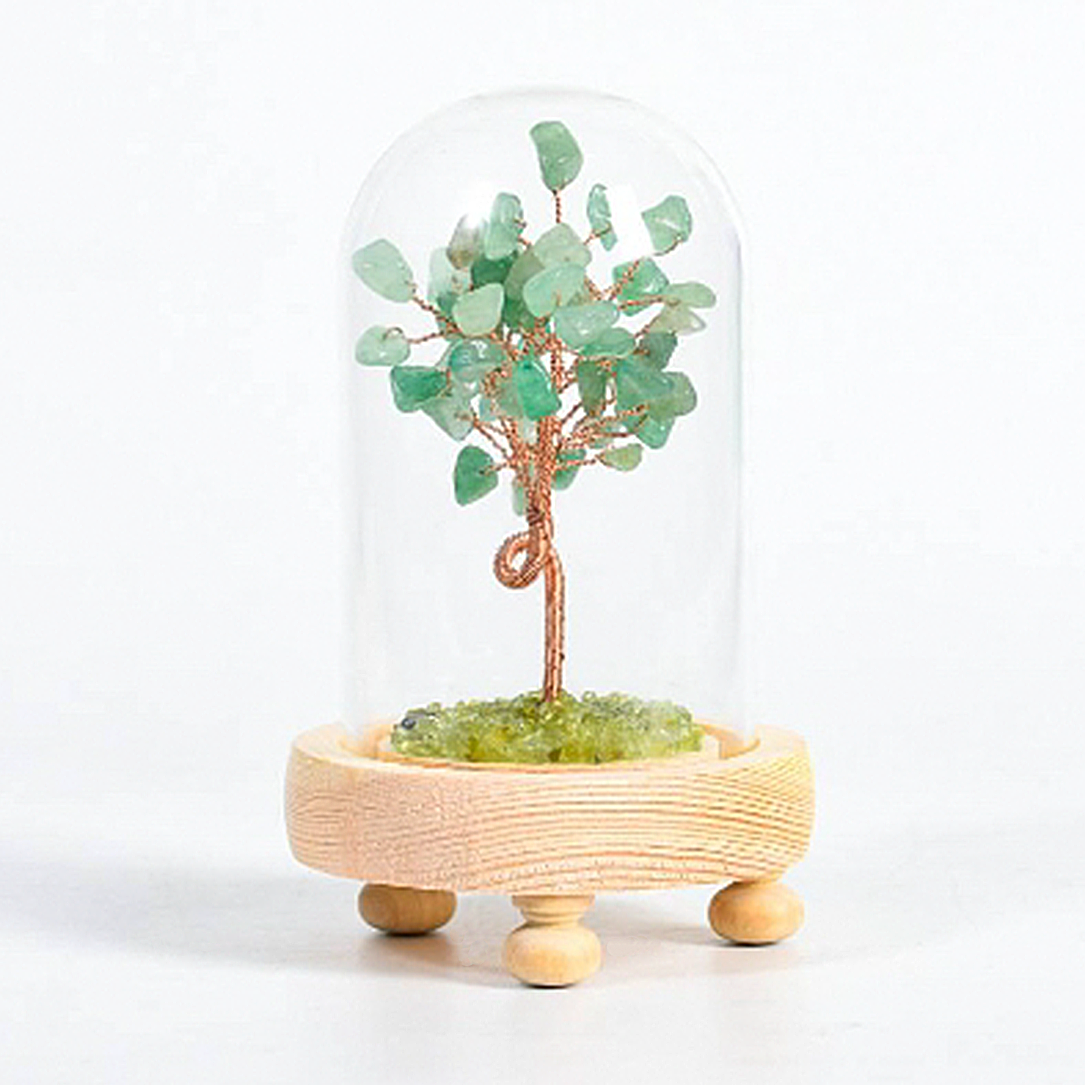 Peridot lawn crystal tree ornaments