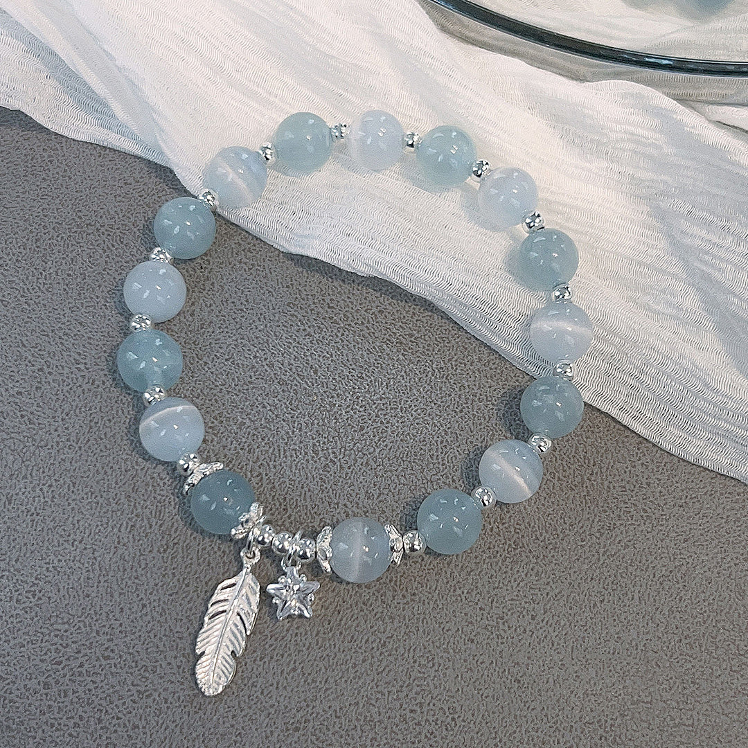Natural aquamarine bracelet