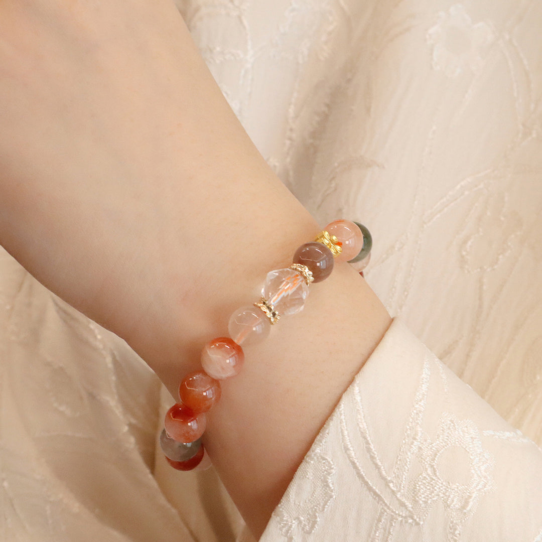 Natural red crystal bracelet