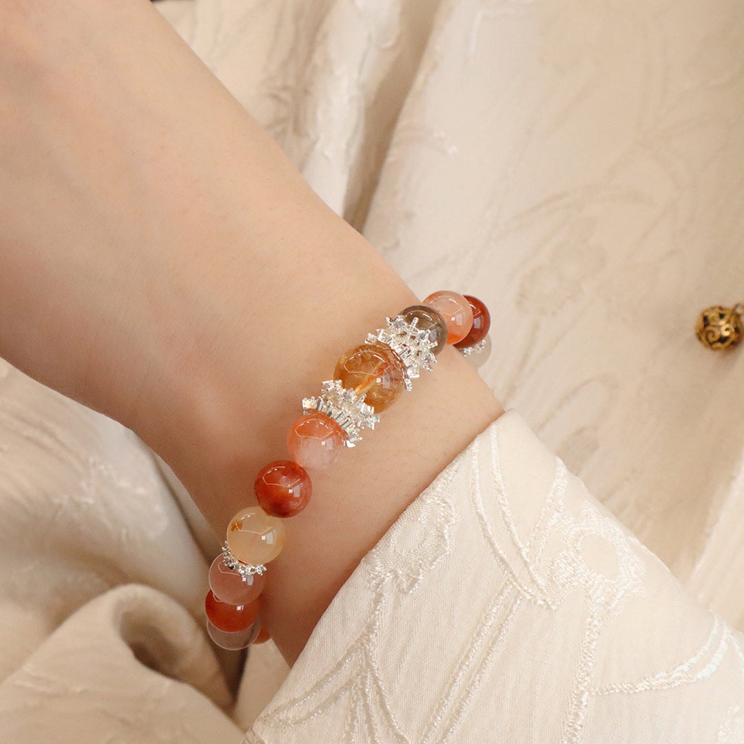 Natural red crystal bracelet