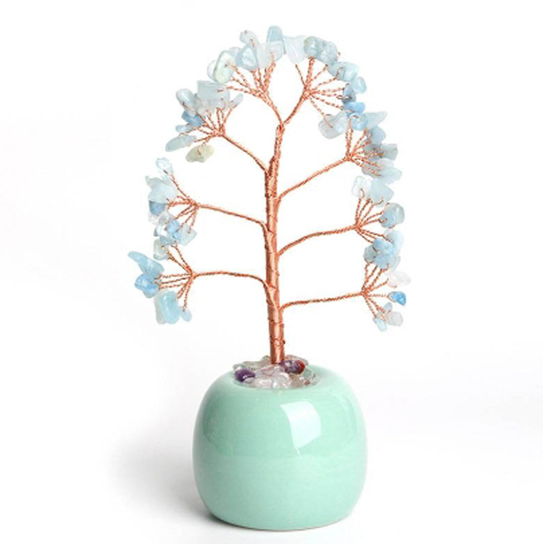 Jar-shaped crystal tree ornaments