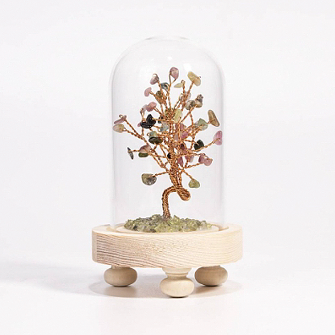 Peridot lawn crystal tree ornaments
