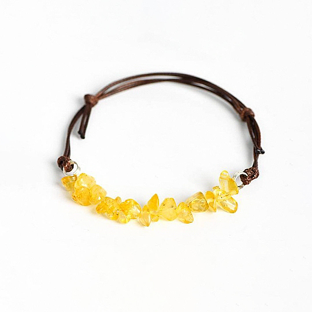 Crushed Stone Leather Rope Bracelet