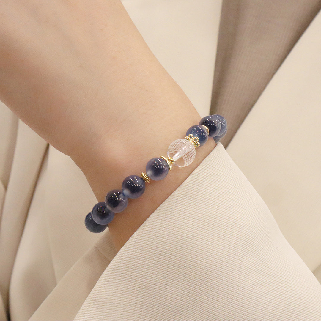 Natural blue agate bracelet