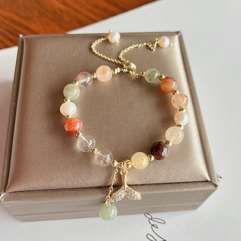Strawberry Crystal Fishtail Bracelet