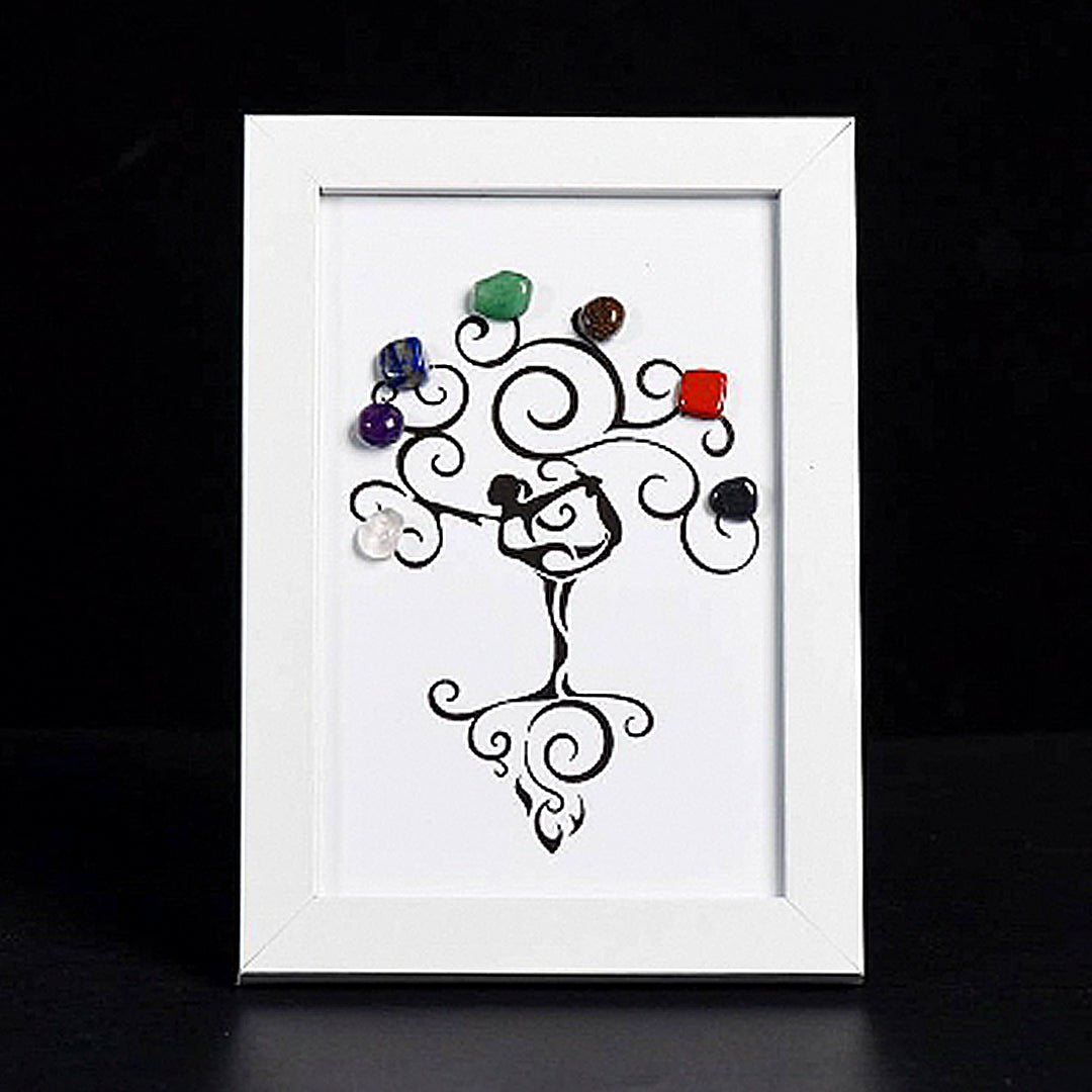 Seven Chakras Tree-like Crystal Stone Frame