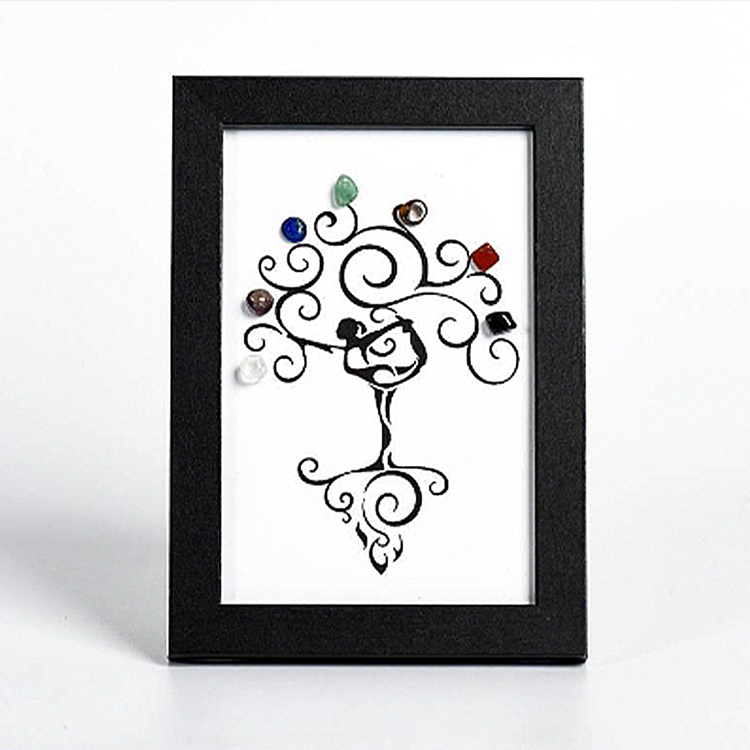 Seven Chakras Tree-like Crystal Stone Frame
