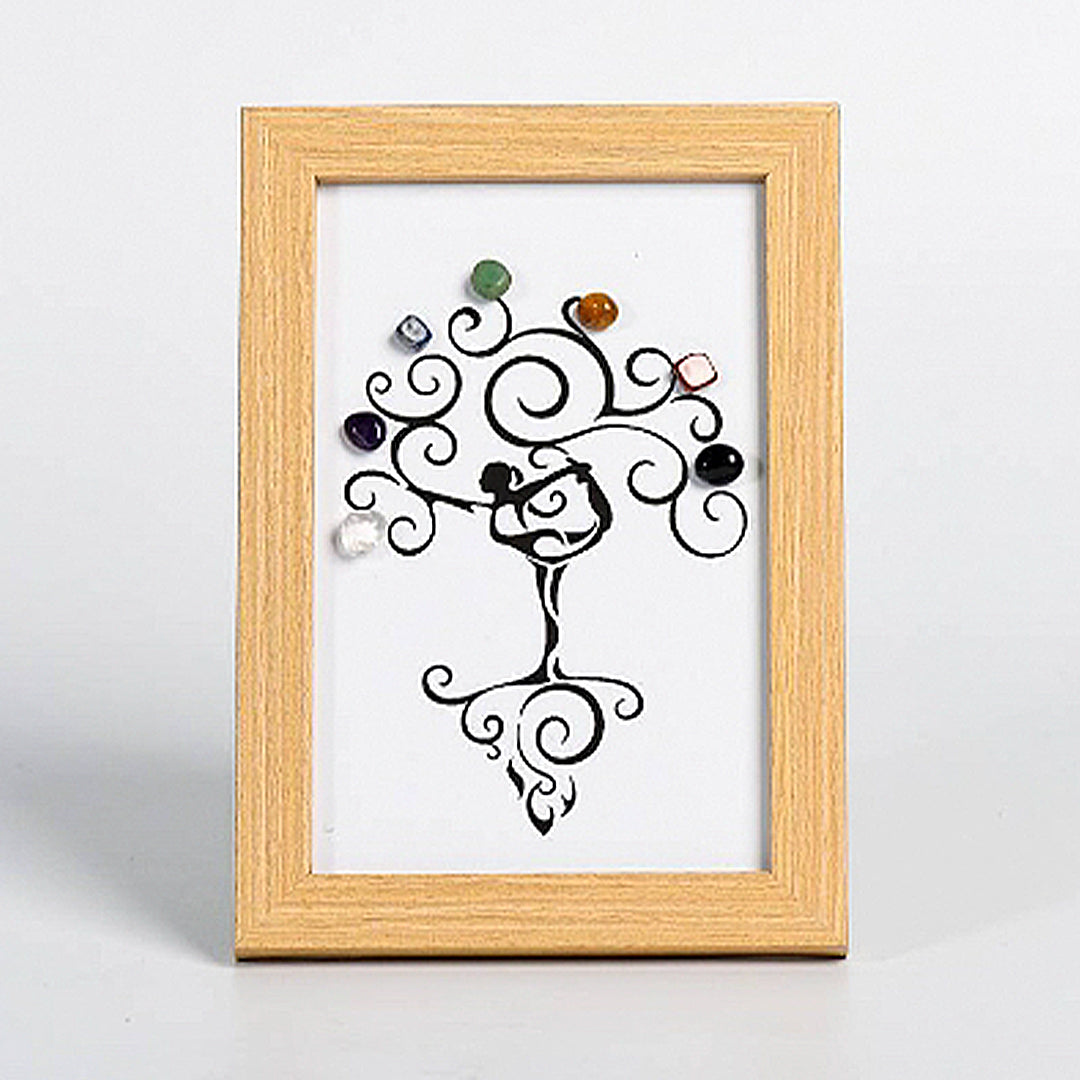 Seven Chakras Tree-like Crystal Stone Frame