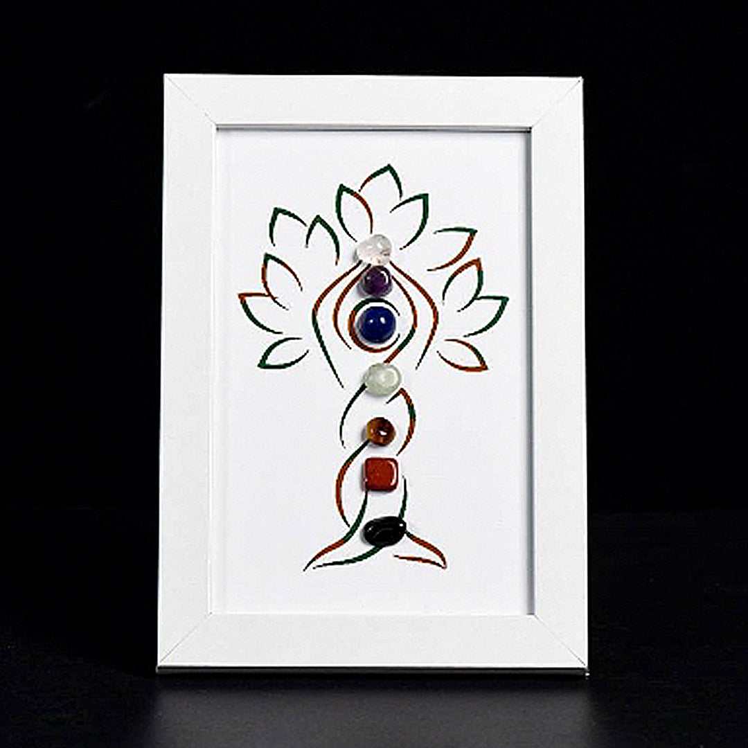 Seven Chakras Tree-like Crystal Stone Frame