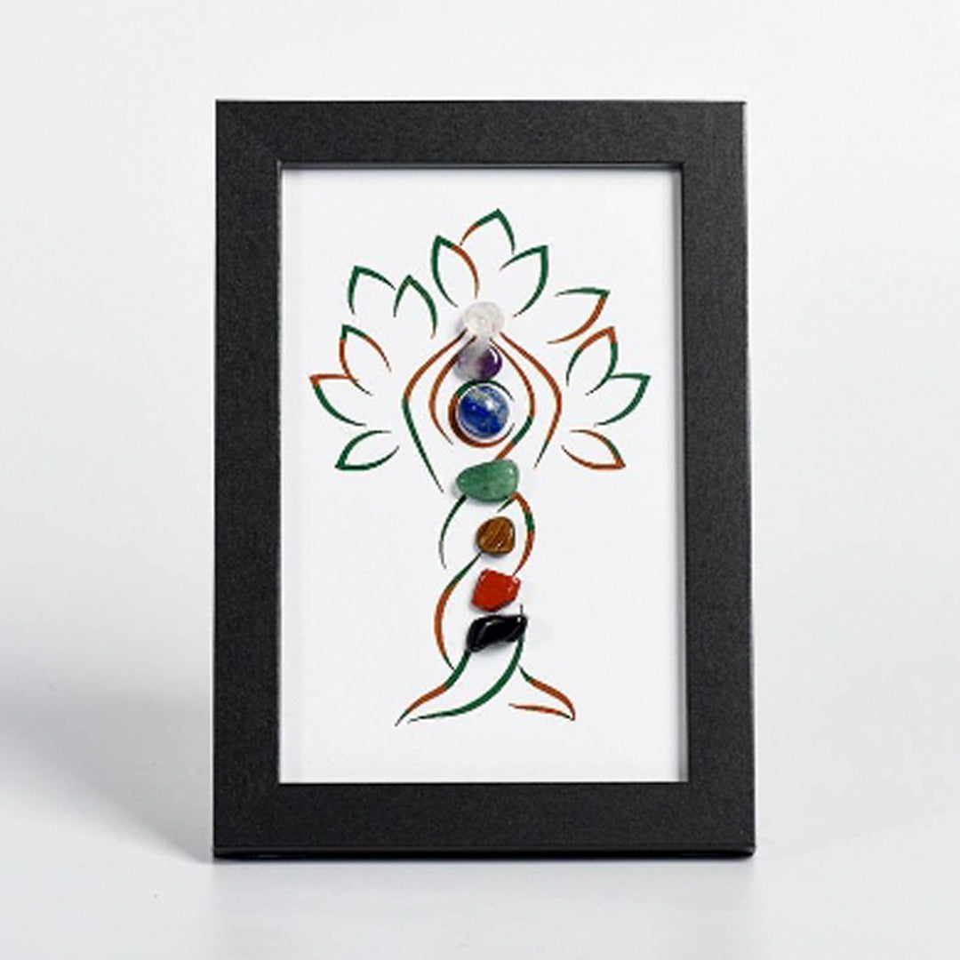 Seven Chakras Tree-like Crystal Stone Frame