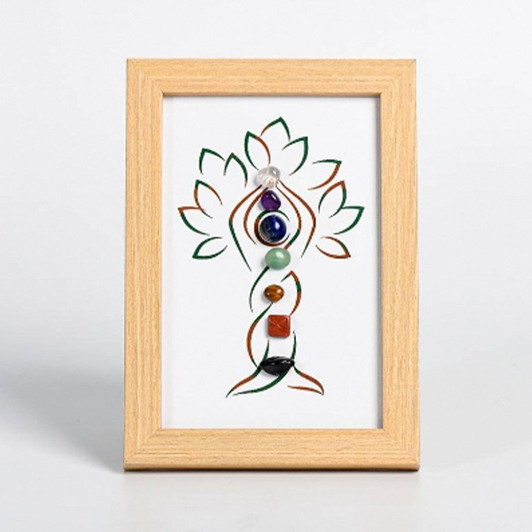 Seven Chakras Tree-like Crystal Stone Frame