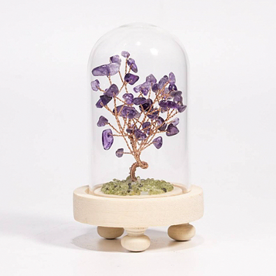 Peridot lawn crystal tree ornaments