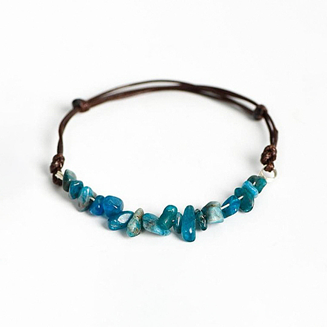 Crushed Stone Leather Rope Bracelet