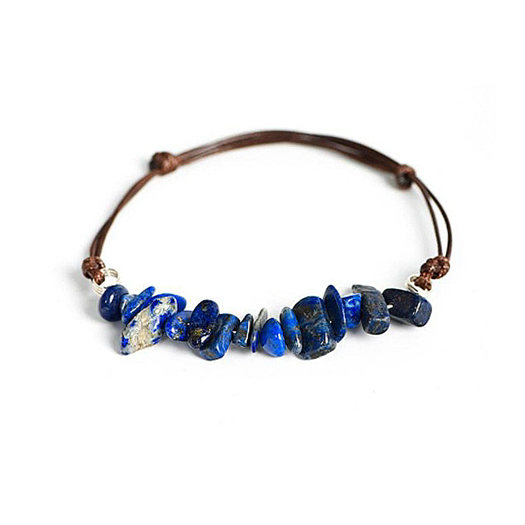 Crushed Stone Leather Rope Bracelet