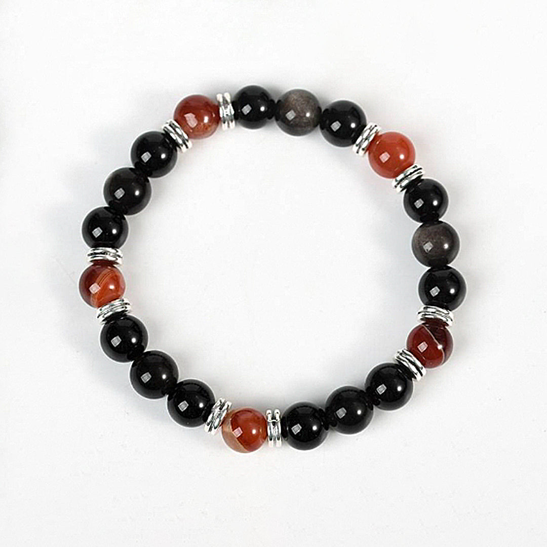 Obsidian With Stone Bracelet