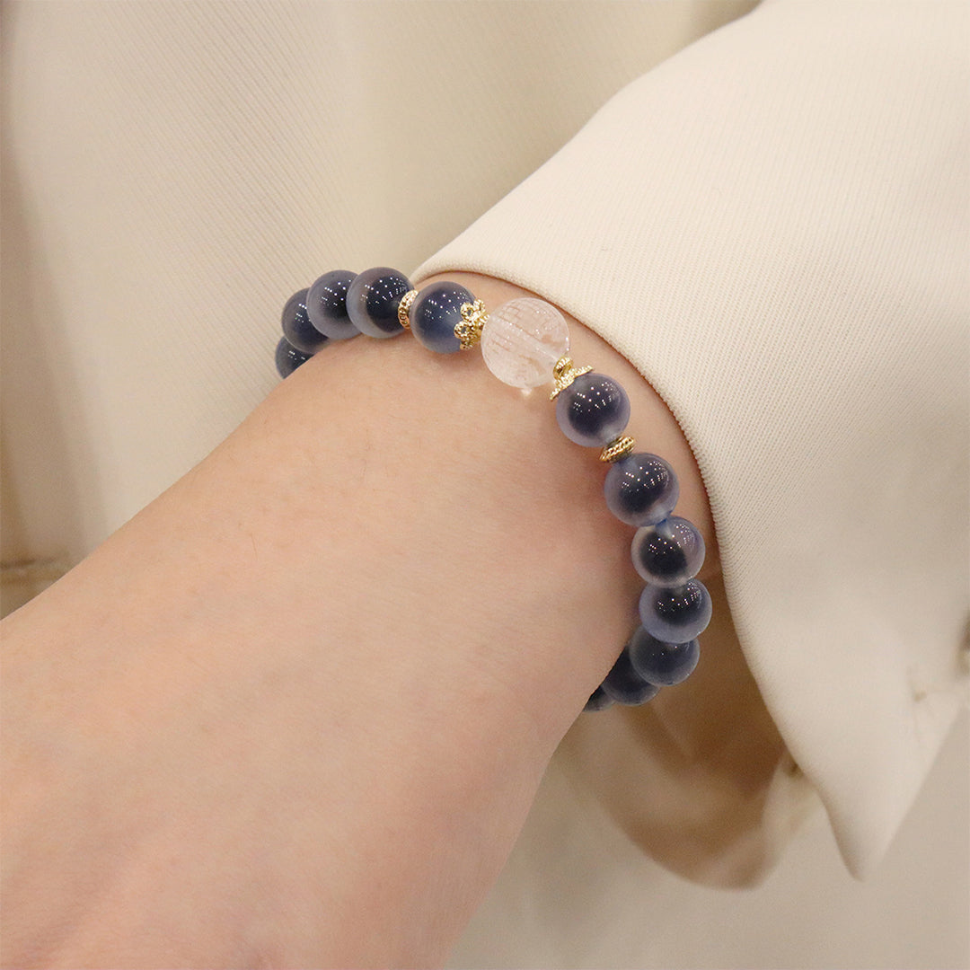 Natural blue agate bracelet