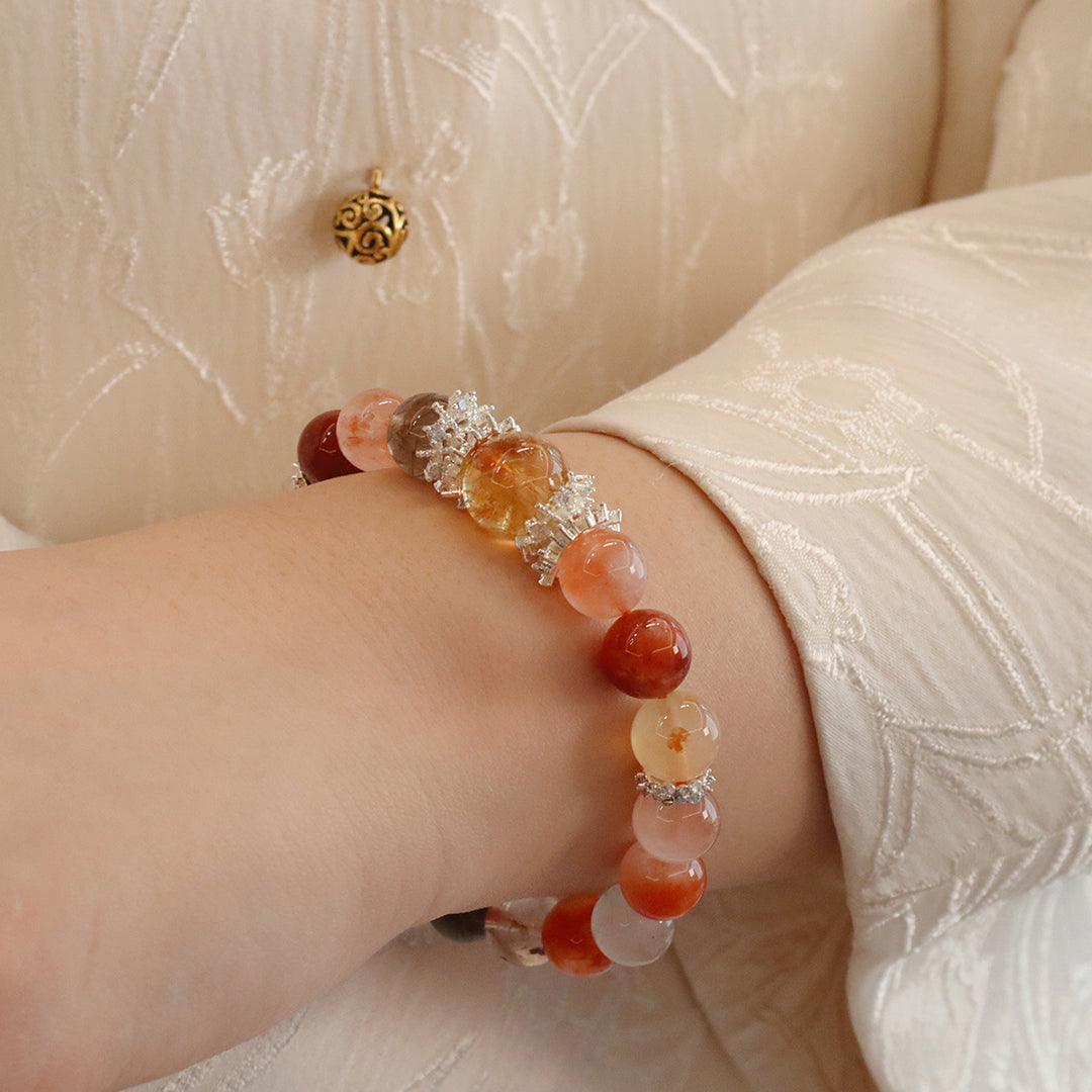 Natural red crystal bracelet