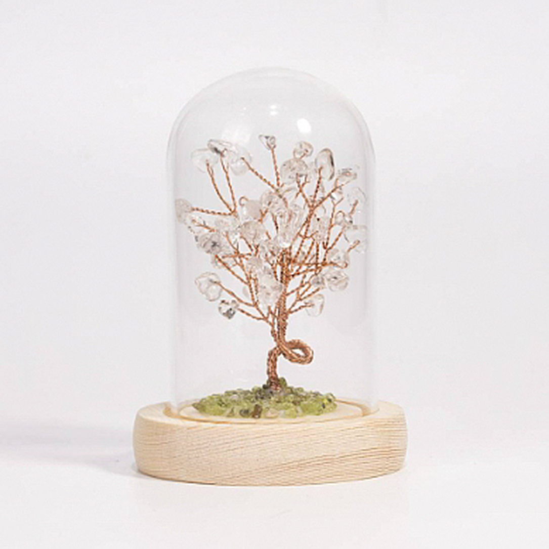 Peridot lawn crystal tree ornaments
