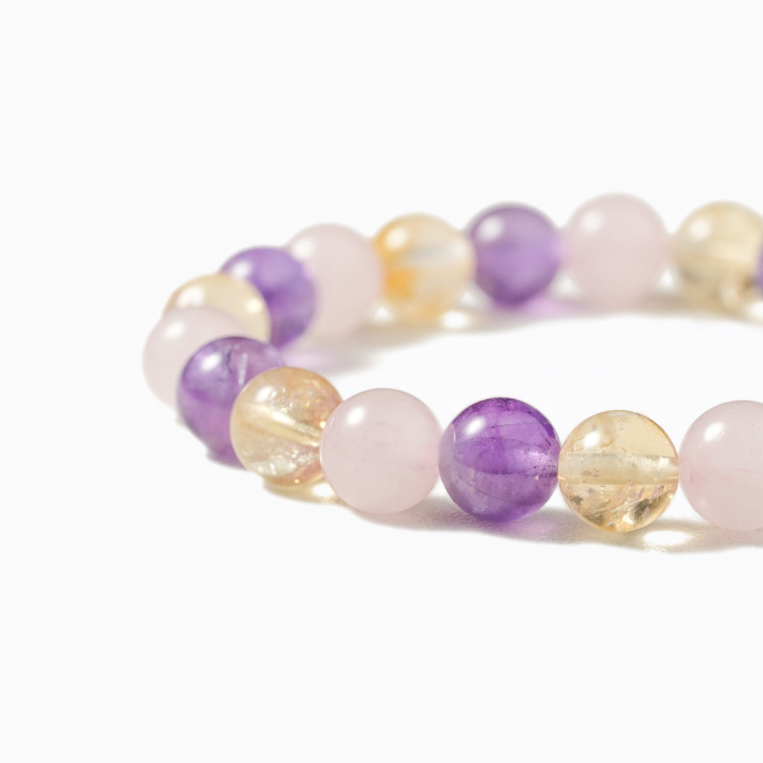 Citrine, Rose Quartz, and Amethyst Energy Bracelet