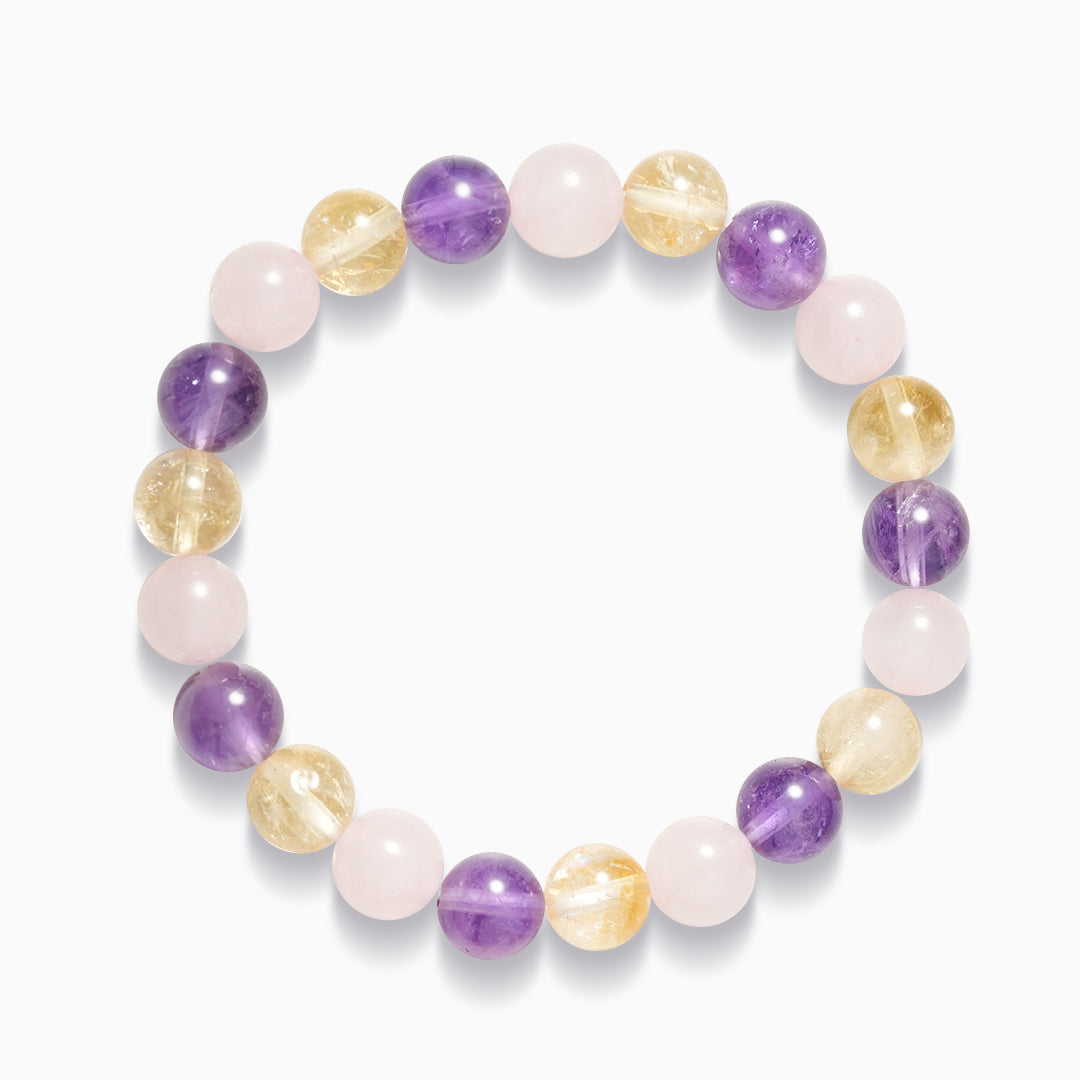 Citrine, Rose Quartz, and Amethyst Energy Bracelet