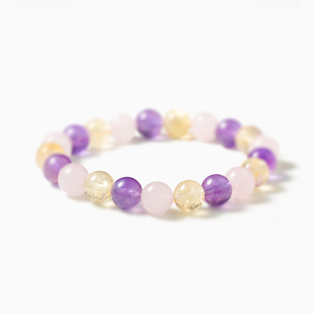 Citrine, Rose Quartz, and Amethyst Energy Bracelet