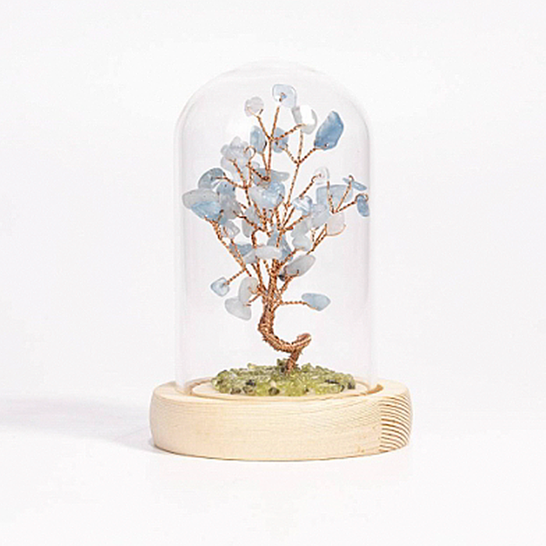 Peridot lawn crystal tree ornaments