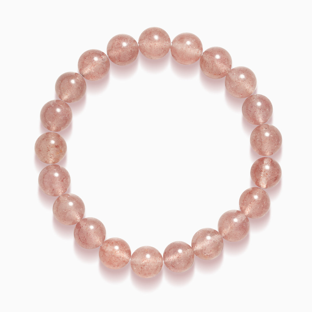 Elegant Strawberry Quartz Serenity Bracelet