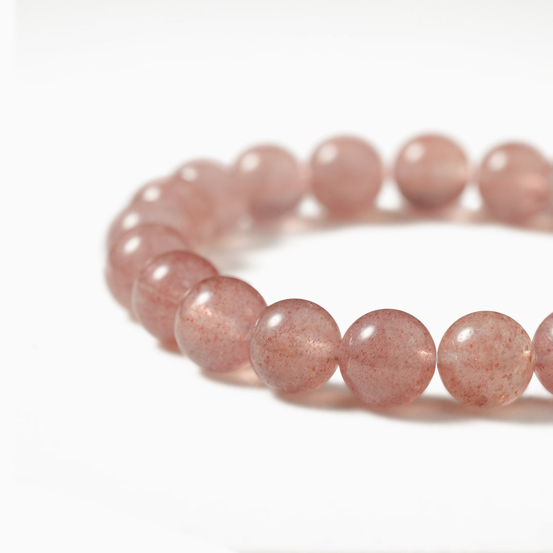 Elegant Strawberry Quartz Serenity Bracelet