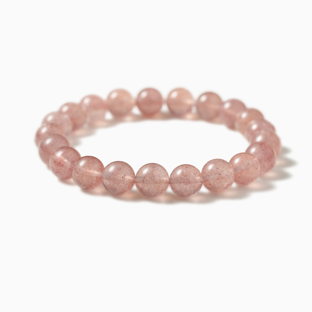 Elegant Strawberry Quartz Serenity Bracelet