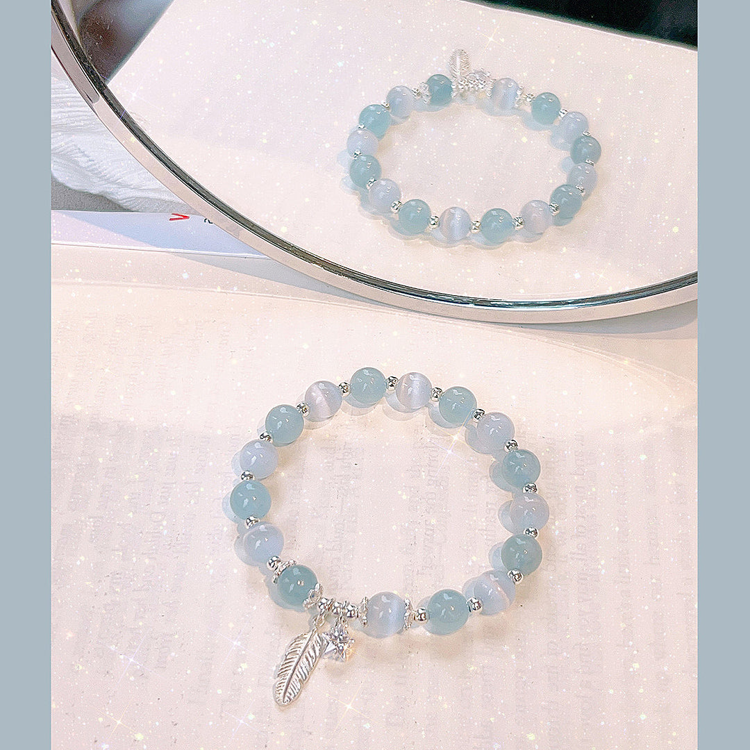 Natural aquamarine bracelet