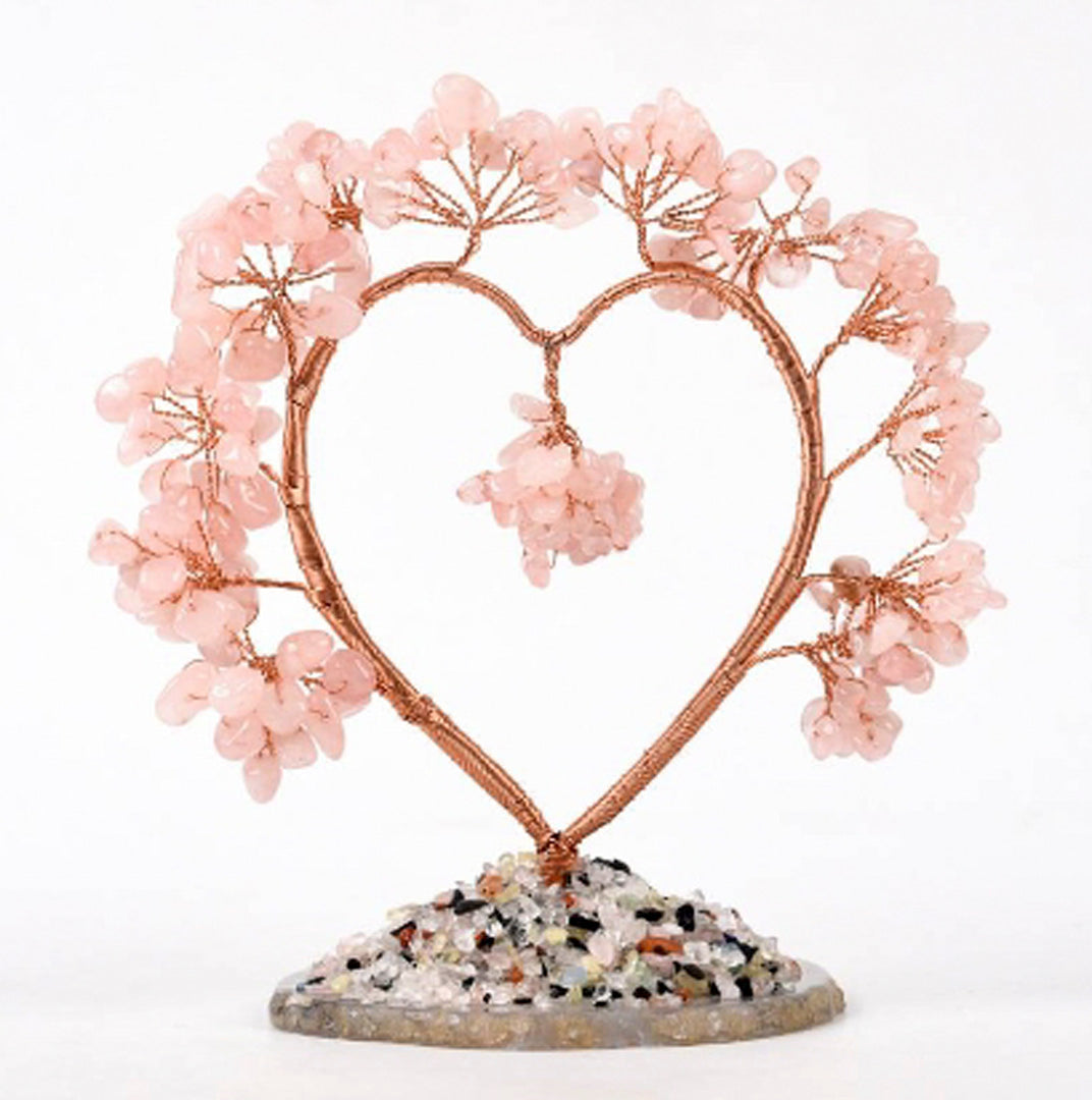 Love agate base crystal tree ornament