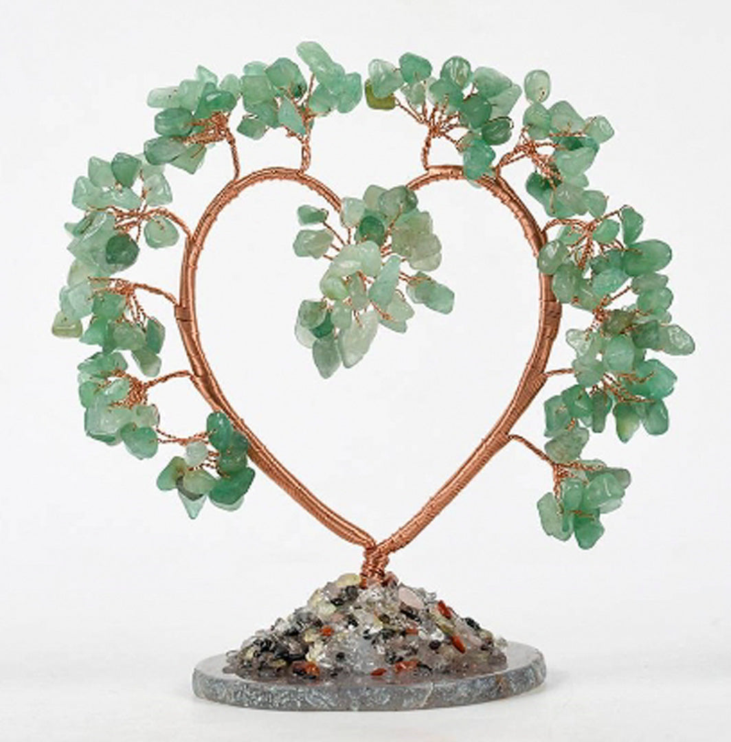 Love agate base crystal tree ornament