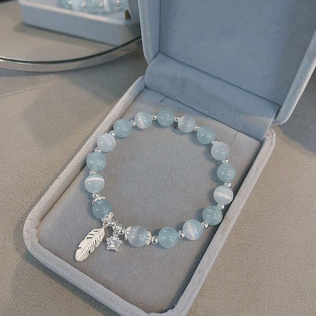 Natural aquamarine bracelet