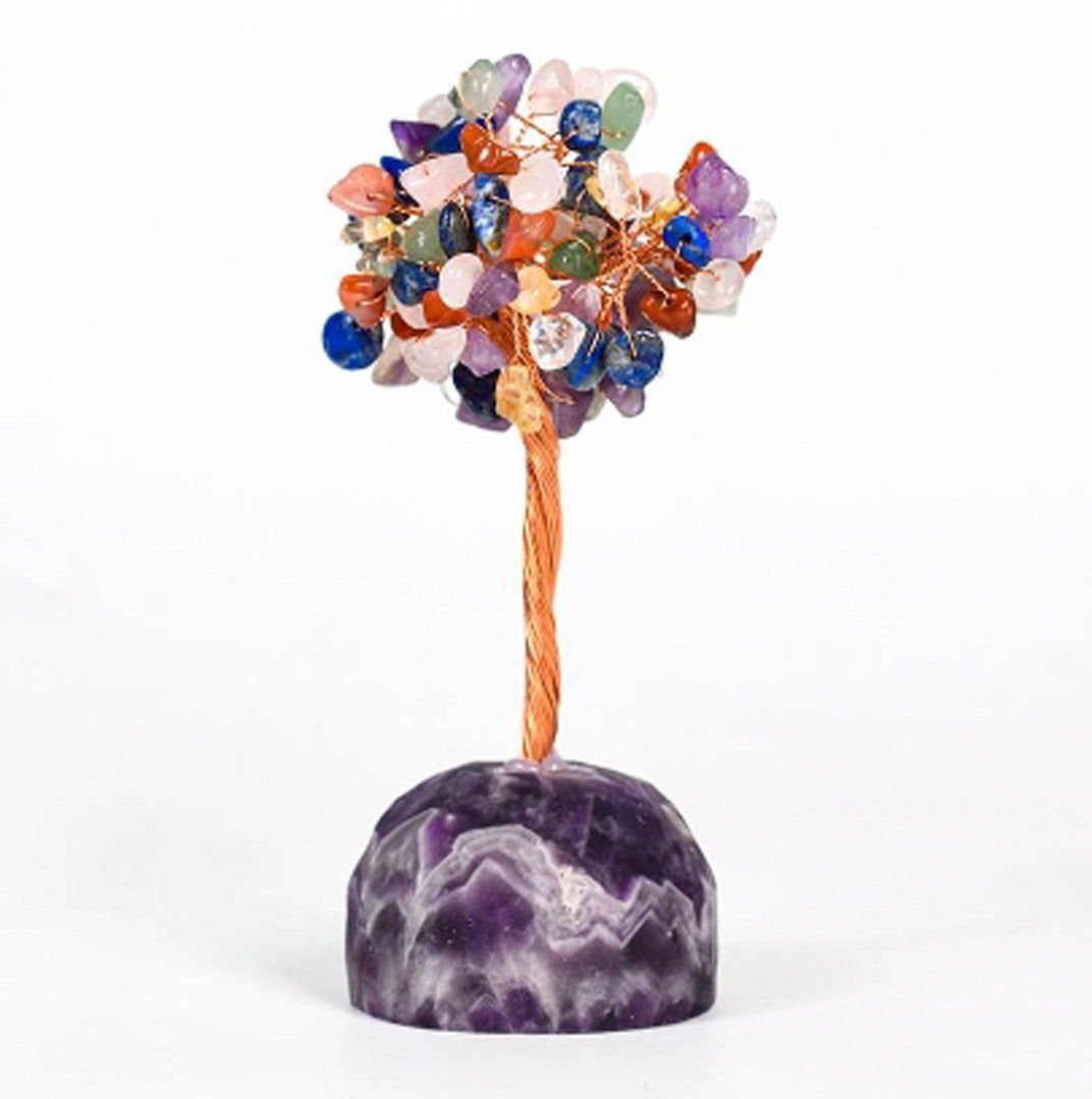 Crystal base colorful gravel crystal tree ornaments