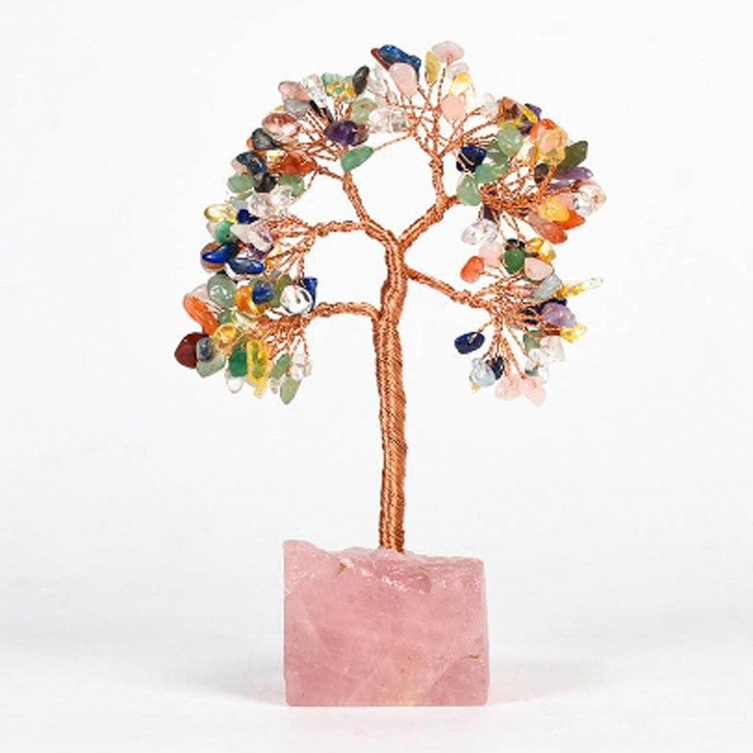 Crystal base colorful gravel crystal tree ornaments