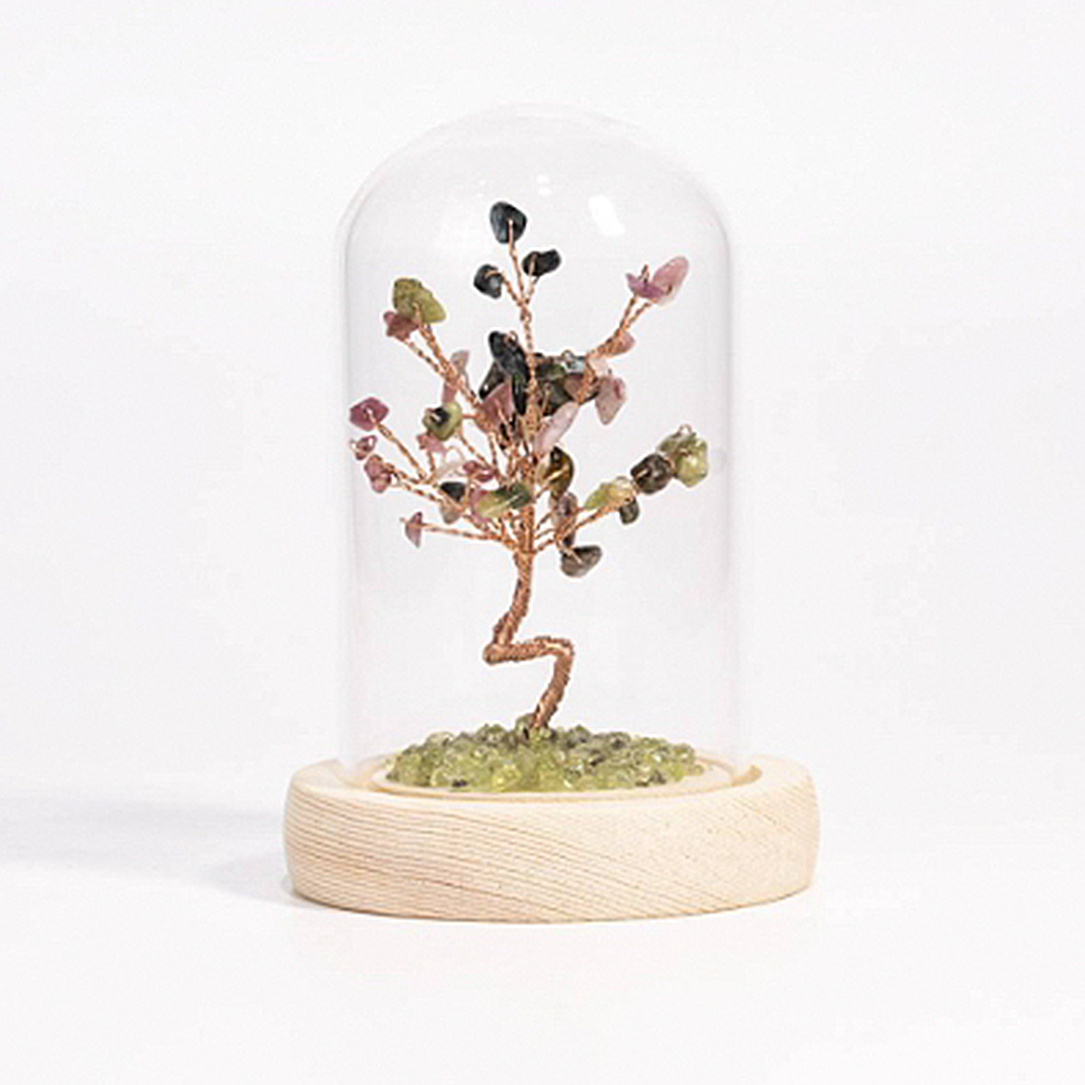 Peridot lawn crystal tree ornaments