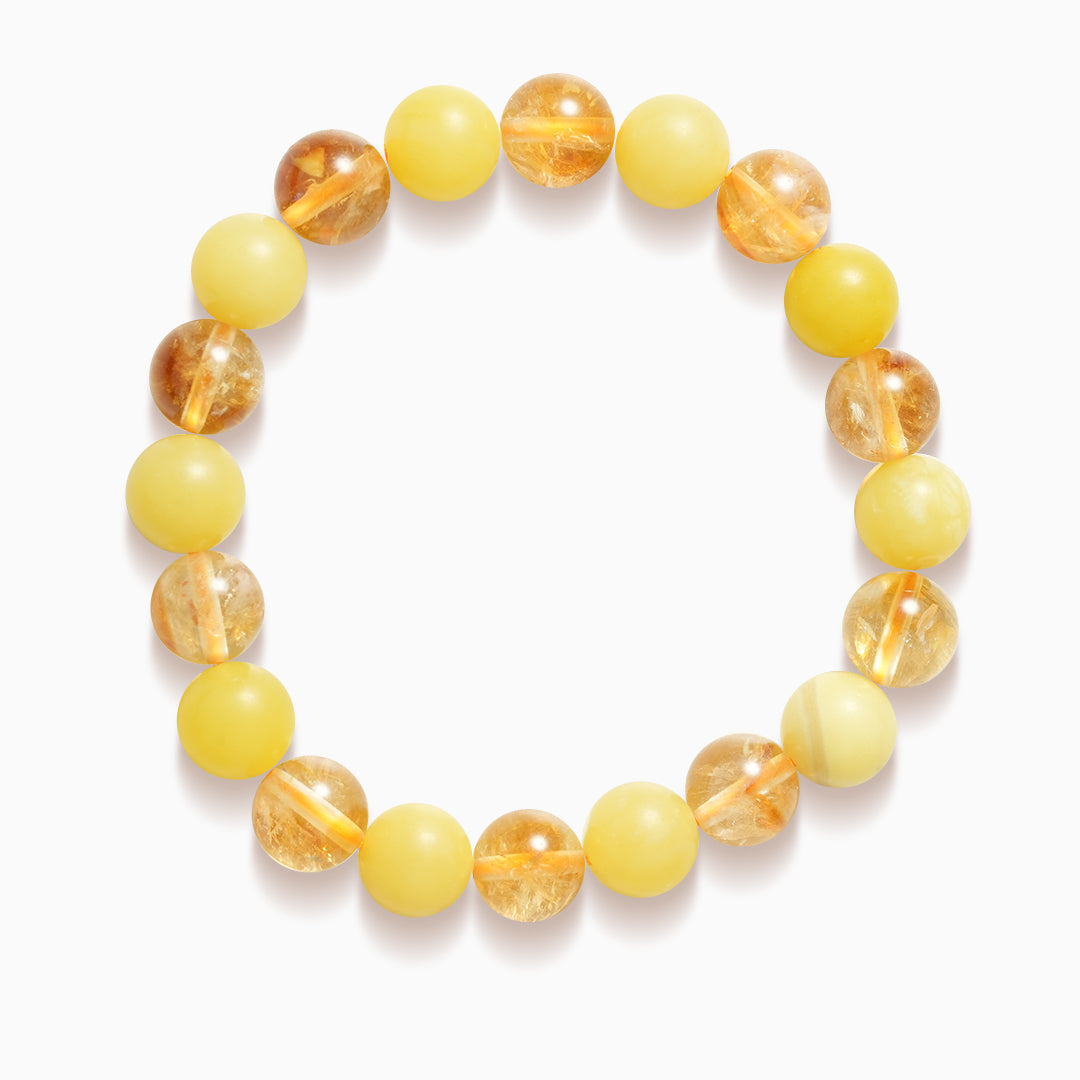 Sparkling Citrine and Lemon Quartz Crystal Bracelet