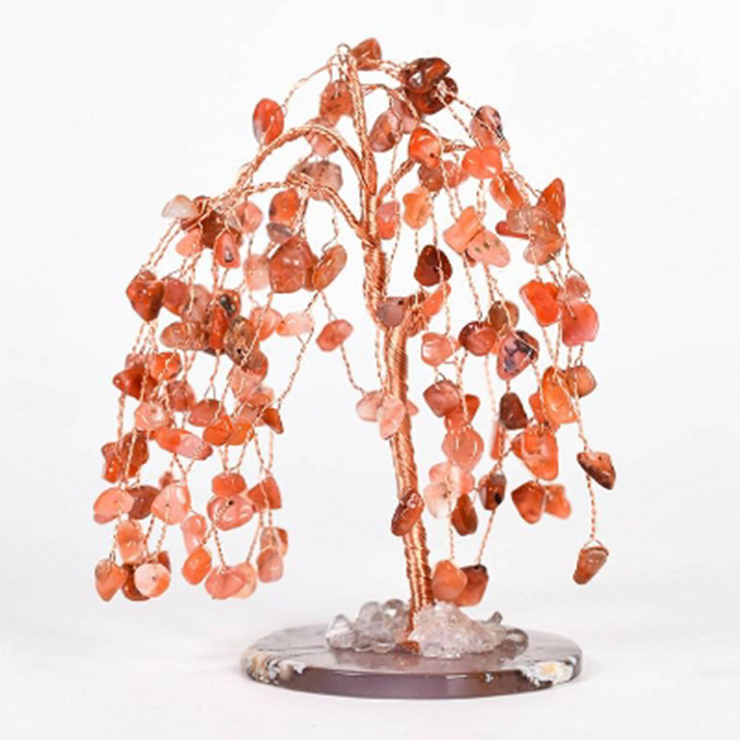 Agate base willow crystal tree ornament