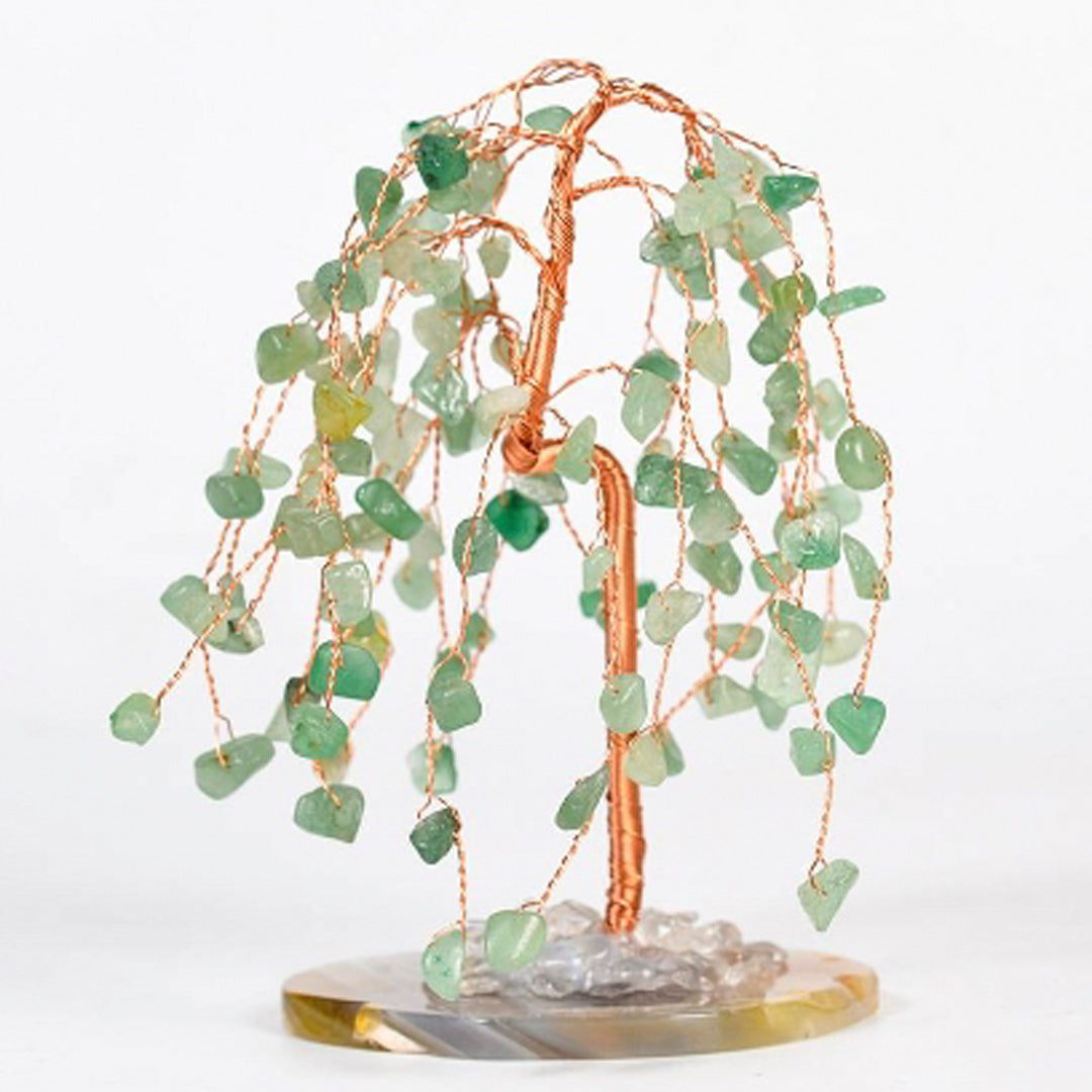 Agate base willow crystal tree ornament