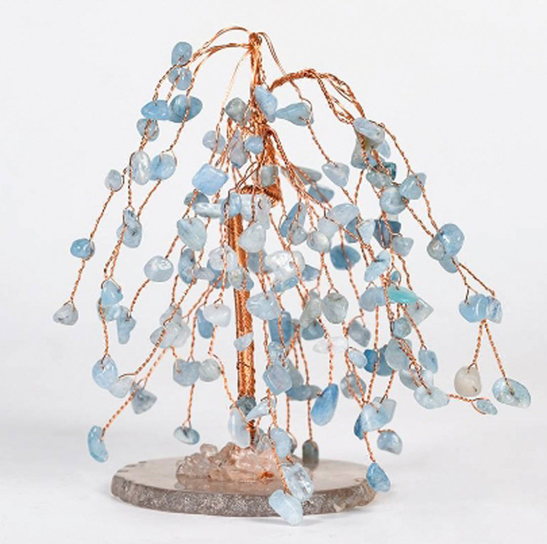 Agate base willow crystal tree ornament