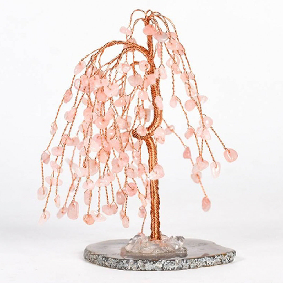 Agate base willow crystal tree ornament