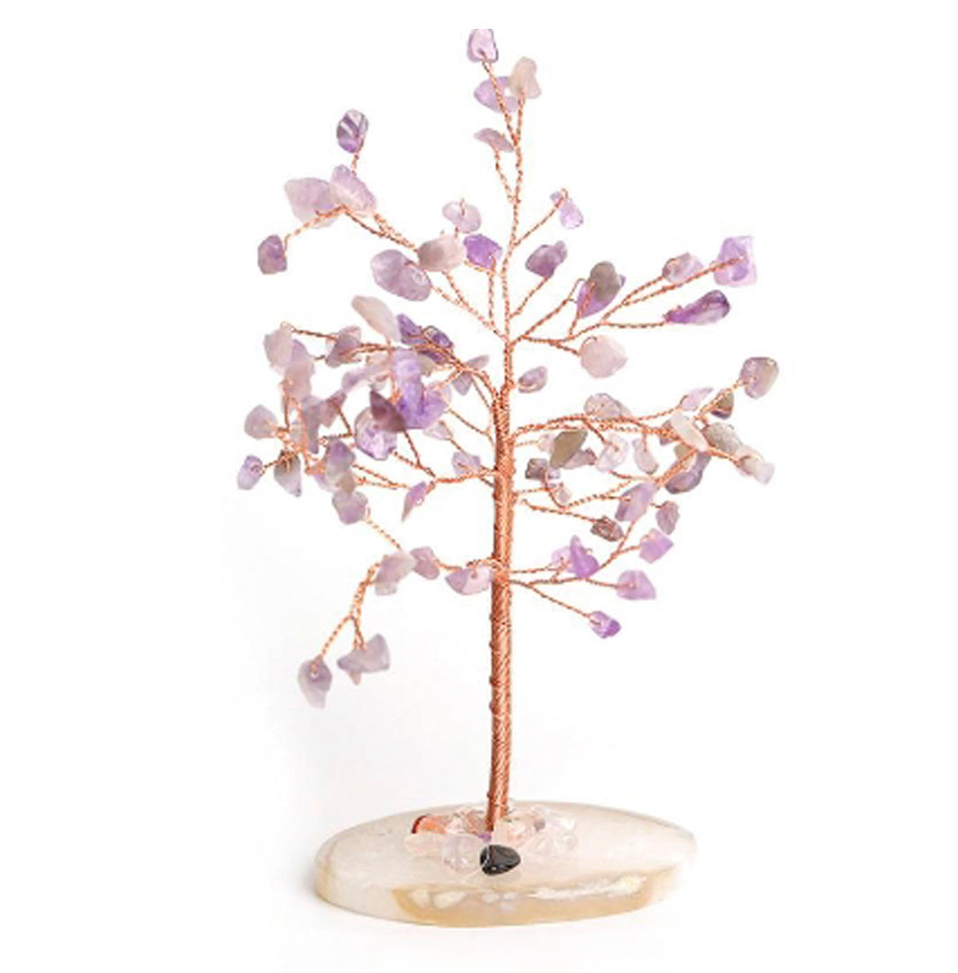 Agate base crystal tree ornament