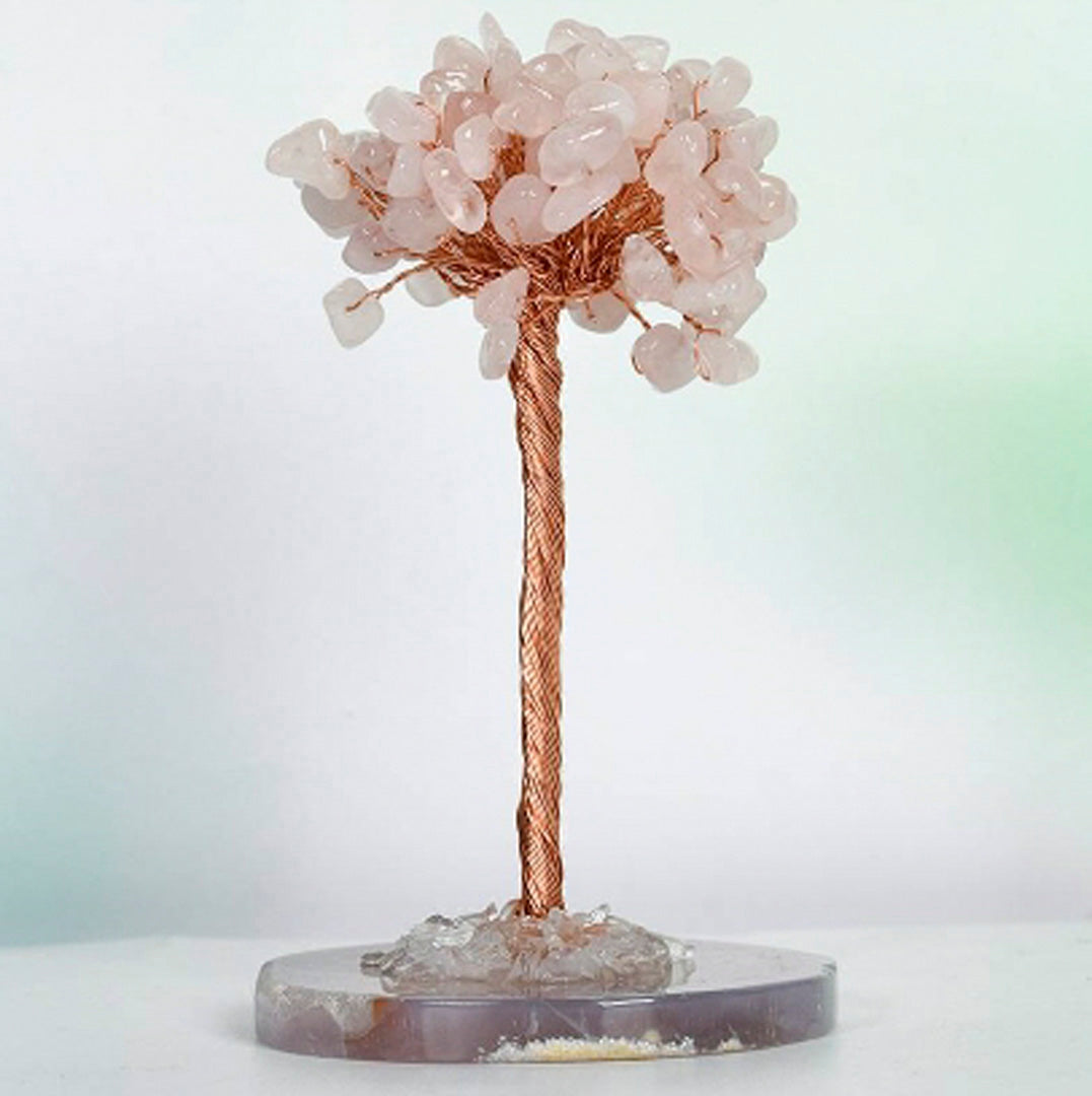 Agate piece base crystal tree ornament
