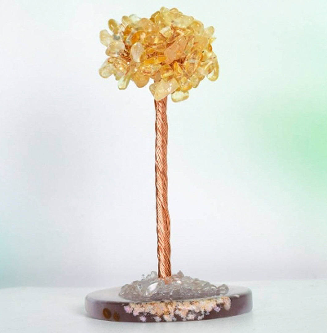 Agate piece base crystal tree ornament
