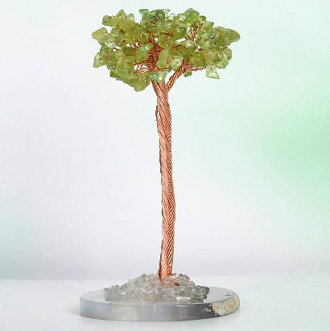 Agate piece base crystal tree ornament