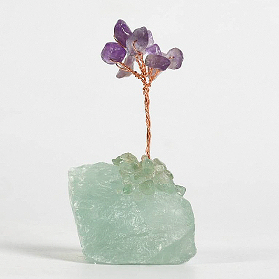 Crystal tree ornament with a base of original stones