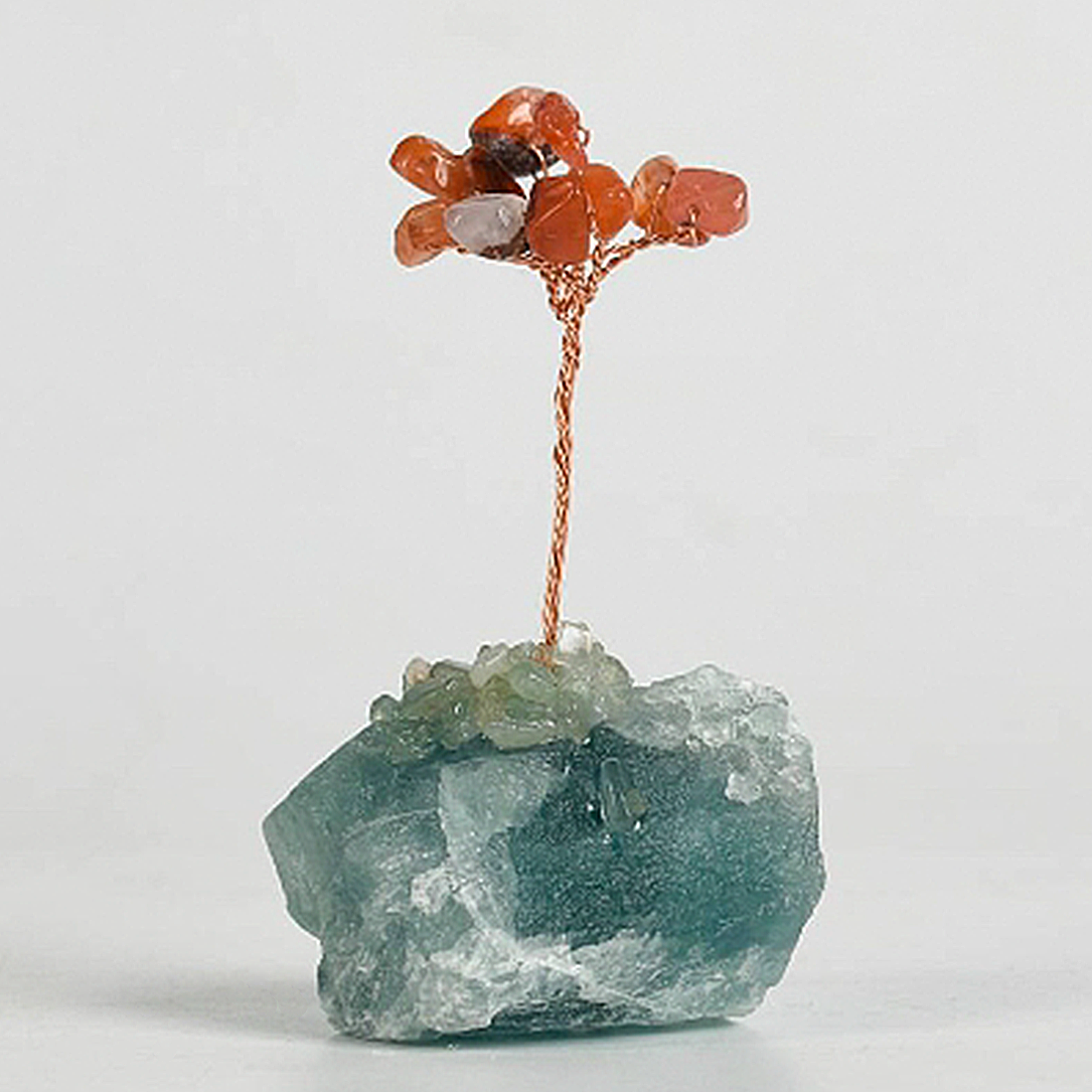 Crystal tree ornament with a base of original stones