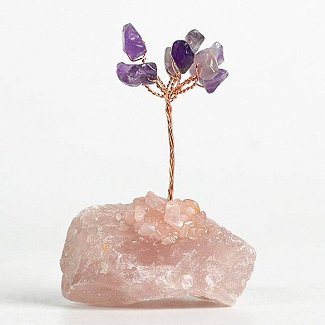 Crystal tree ornament with a base of original stones