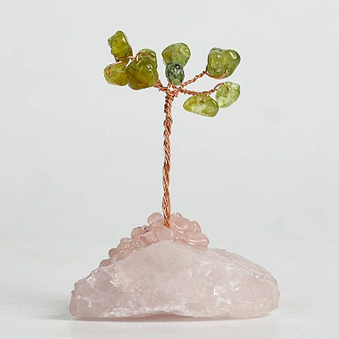 Crystal tree ornament with a base of original stones