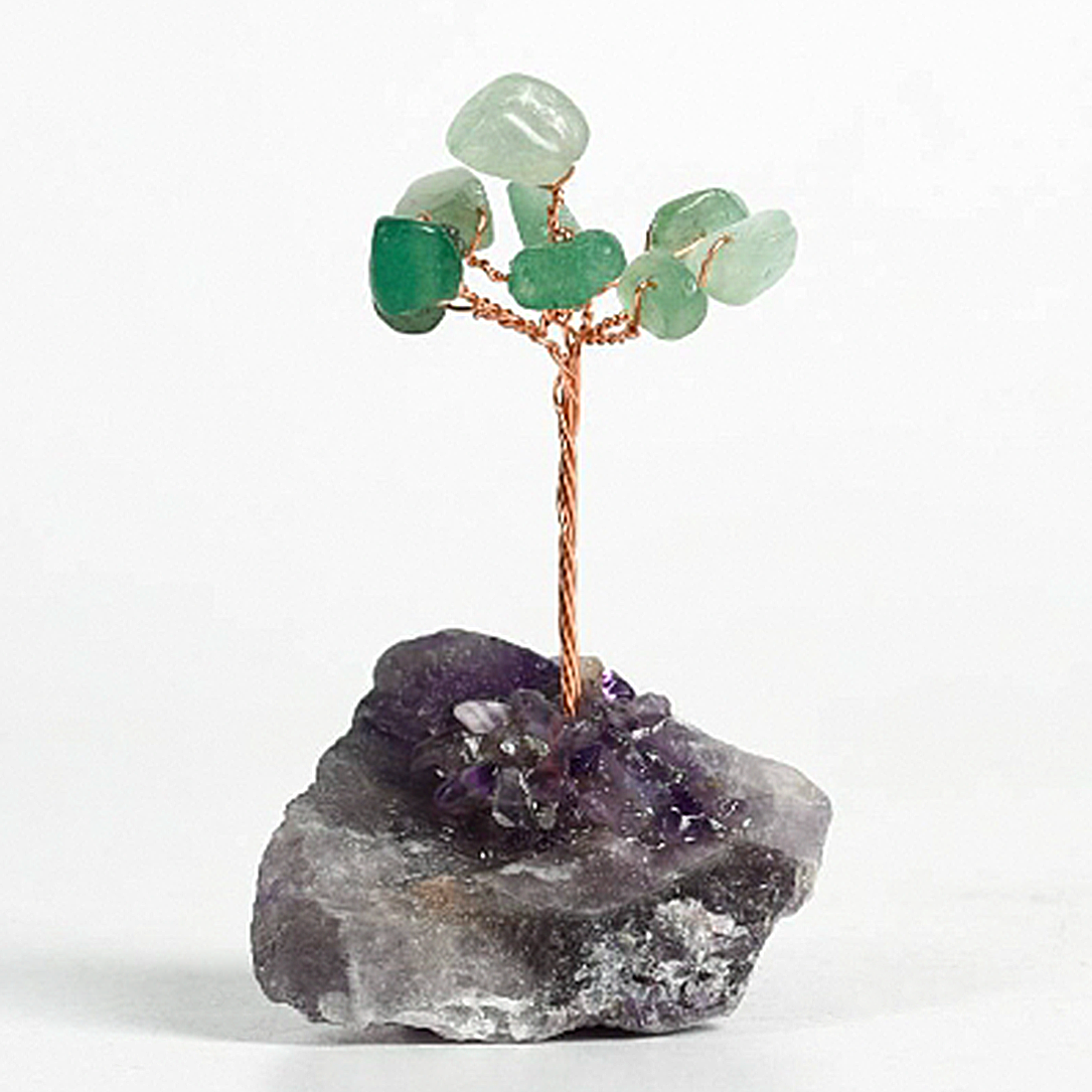 Crystal tree ornament with a base of original stones